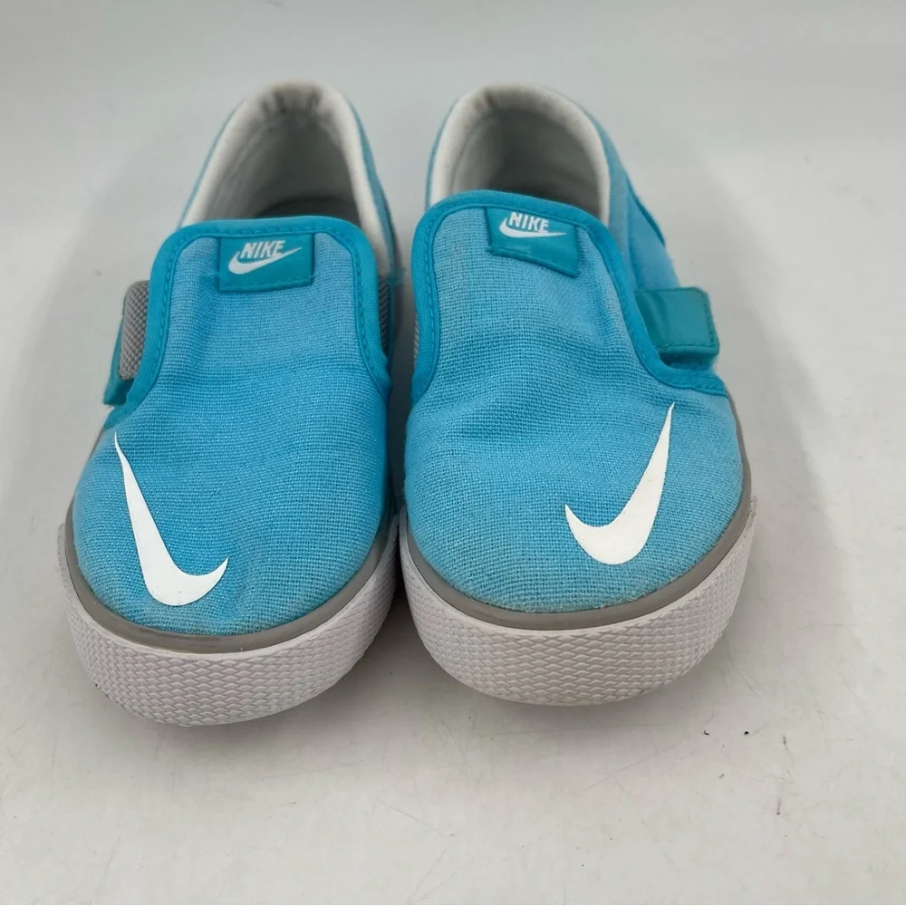 Nike Toddlers Kids Toki Slip-on Canvas Sail Blue White Sneakers Shoes - Size 10C